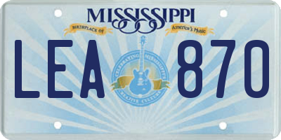 MS license plate LEA870