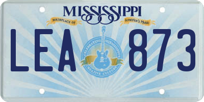 MS license plate LEA873