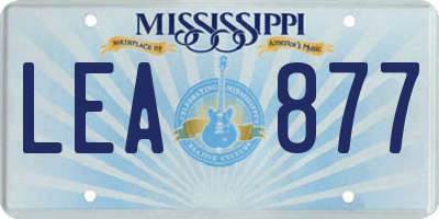 MS license plate LEA877