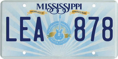 MS license plate LEA878