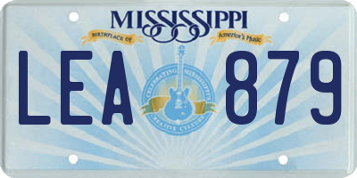 MS license plate LEA879