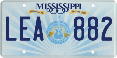 MS license plate LEA882