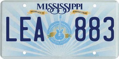 MS license plate LEA883