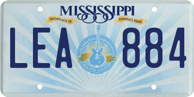 MS license plate LEA884