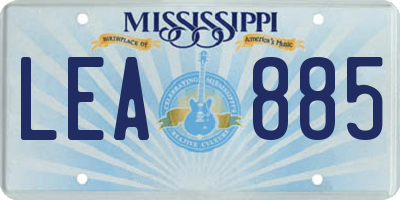 MS license plate LEA885