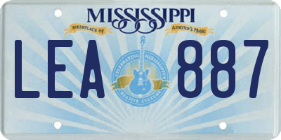 MS license plate LEA887