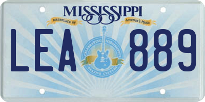 MS license plate LEA889