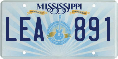 MS license plate LEA891