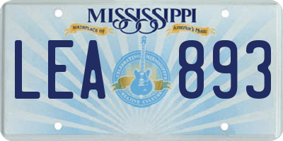 MS license plate LEA893