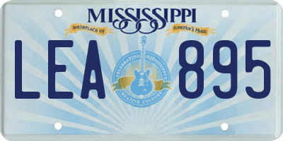 MS license plate LEA895
