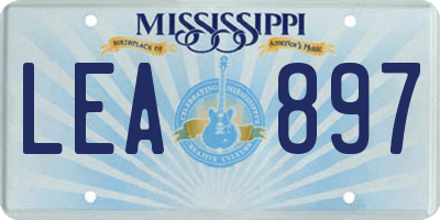 MS license plate LEA897