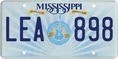 MS license plate LEA898