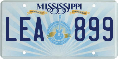 MS license plate LEA899