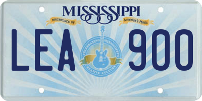 MS license plate LEA900