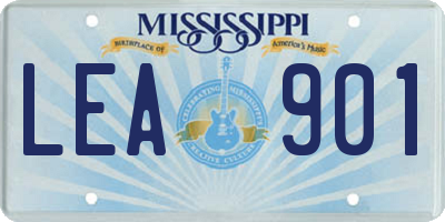 MS license plate LEA901