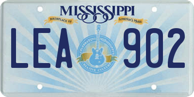 MS license plate LEA902
