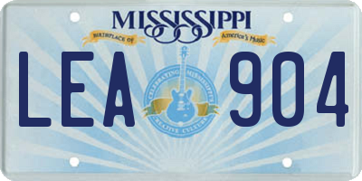 MS license plate LEA904