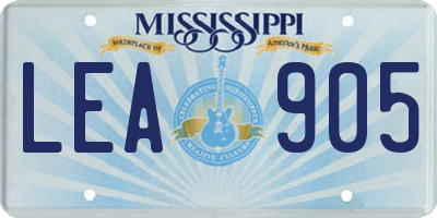 MS license plate LEA905