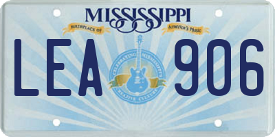 MS license plate LEA906