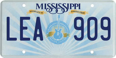 MS license plate LEA909