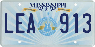 MS license plate LEA913