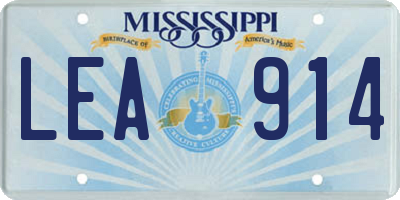 MS license plate LEA914