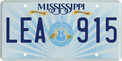MS license plate LEA915