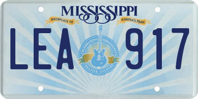 MS license plate LEA917