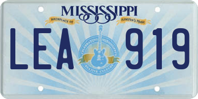 MS license plate LEA919