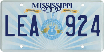 MS license plate LEA924