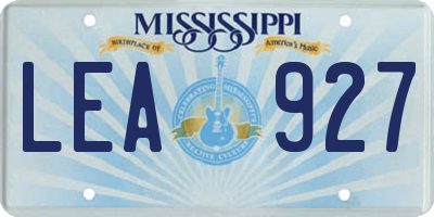 MS license plate LEA927