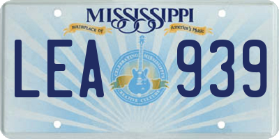 MS license plate LEA939