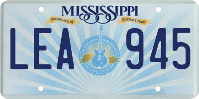 MS license plate LEA945