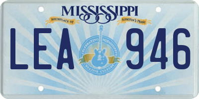 MS license plate LEA946