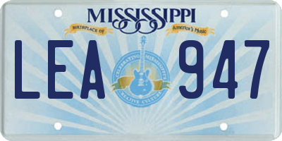 MS license plate LEA947