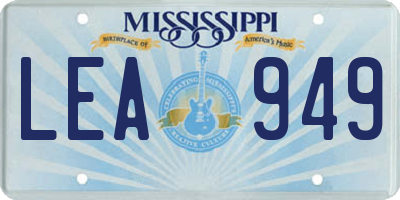 MS license plate LEA949