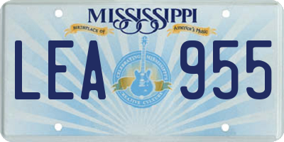 MS license plate LEA955