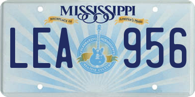 MS license plate LEA956