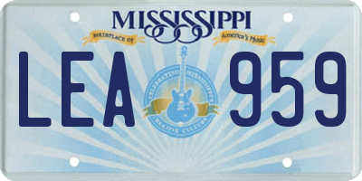 MS license plate LEA959
