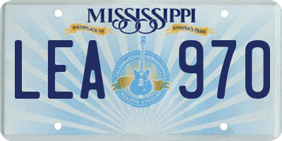 MS license plate LEA970
