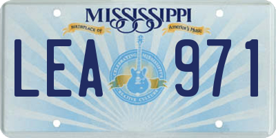MS license plate LEA971