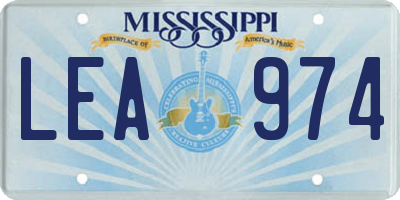 MS license plate LEA974