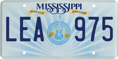 MS license plate LEA975