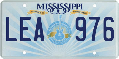 MS license plate LEA976