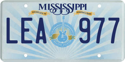 MS license plate LEA977