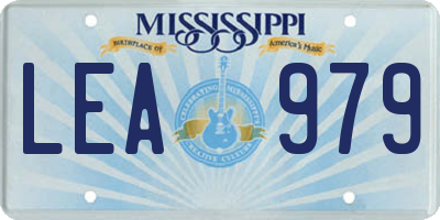 MS license plate LEA979