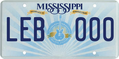 MS license plate LEB000