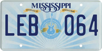 MS license plate LEB064