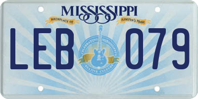 MS license plate LEB079