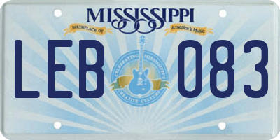 MS license plate LEB083